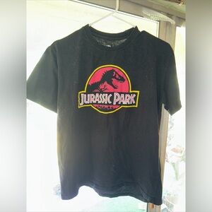 Jurassic Park Youth Boys T-Shirt Black Short Sleeve Size Large